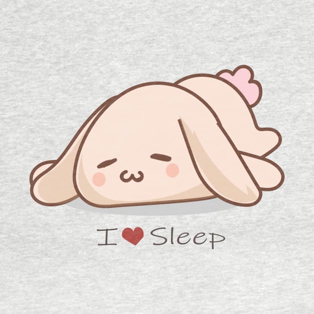 I Love Sleep Lazy Bunny by FungibleDesign